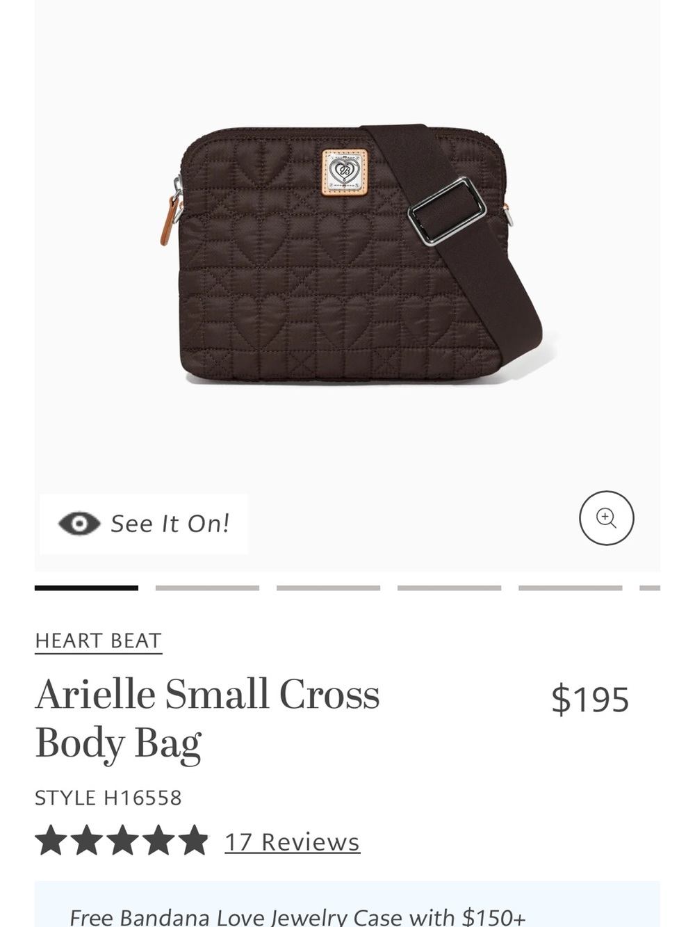 Brighton Arielle Small Crossbody Bag in Dark Brown